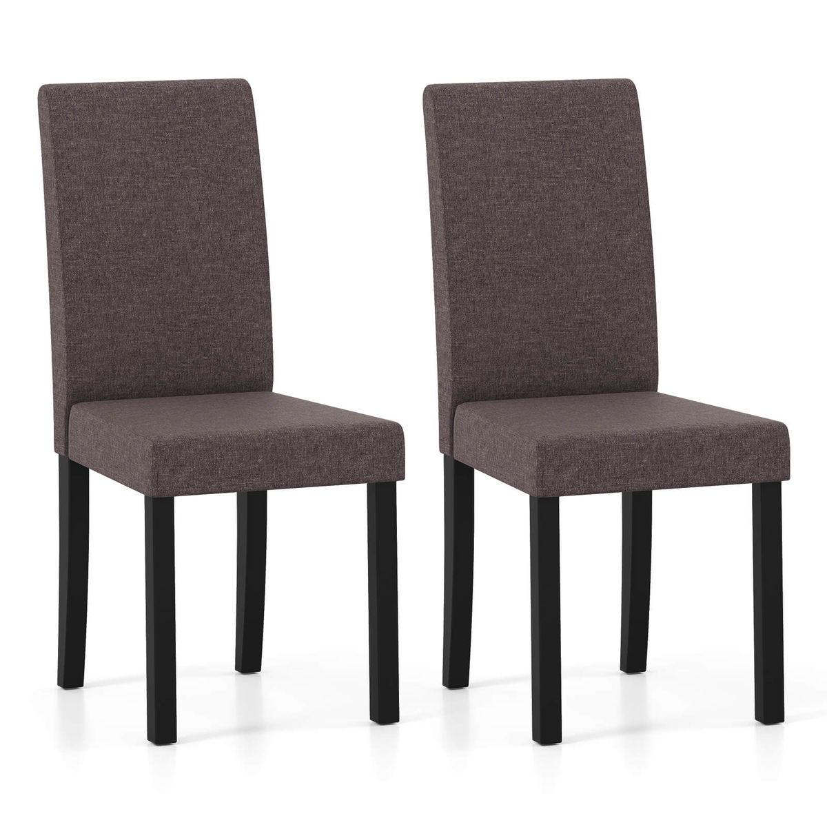 Modern Upholstered Dining Chair with Padded Seat and Backrest (Set of 2 or 4) - Brown-2