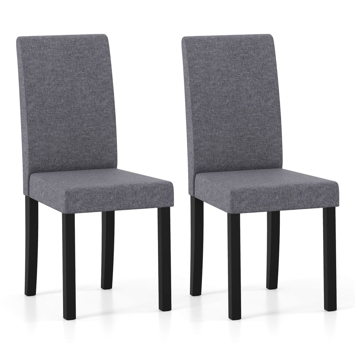 Modern Upholstered Dining Chair with Padded Seat and Backrest (Set of 2 or 4) - Dark Gray-2