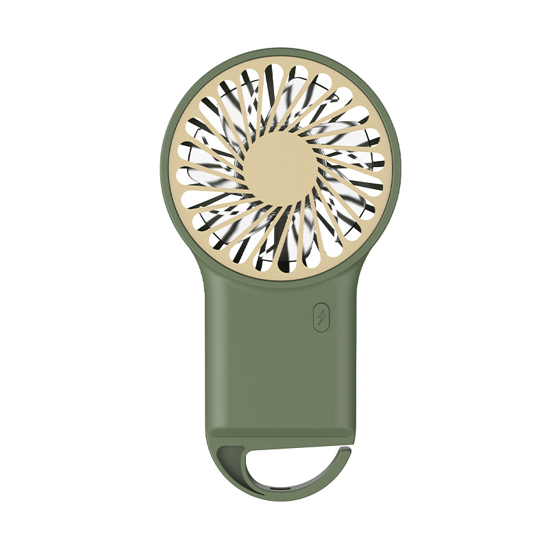 Portable Handheld Fan with Foldable Hook - Green