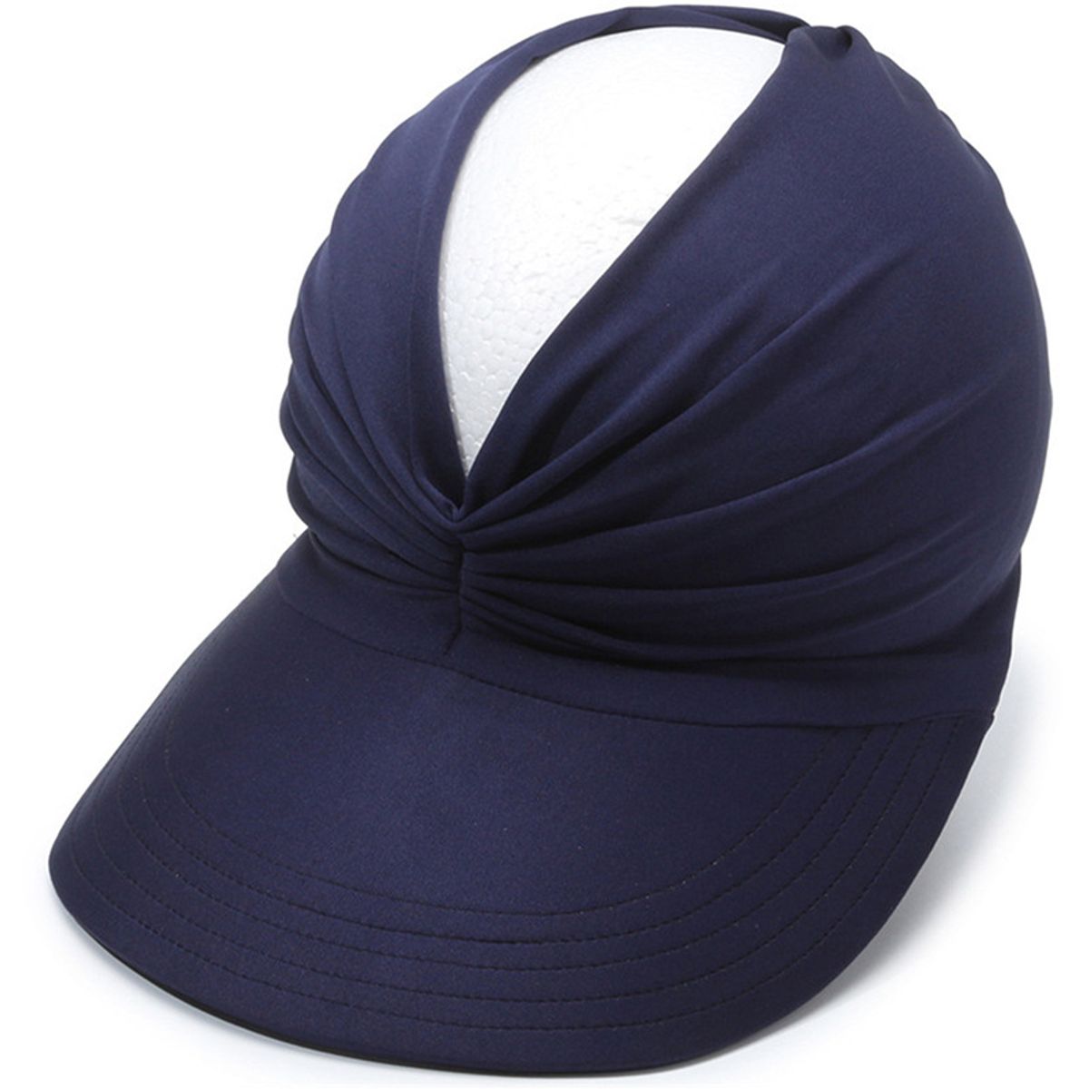 Women's Ponytail Sun Visor Hat - Navy Blue