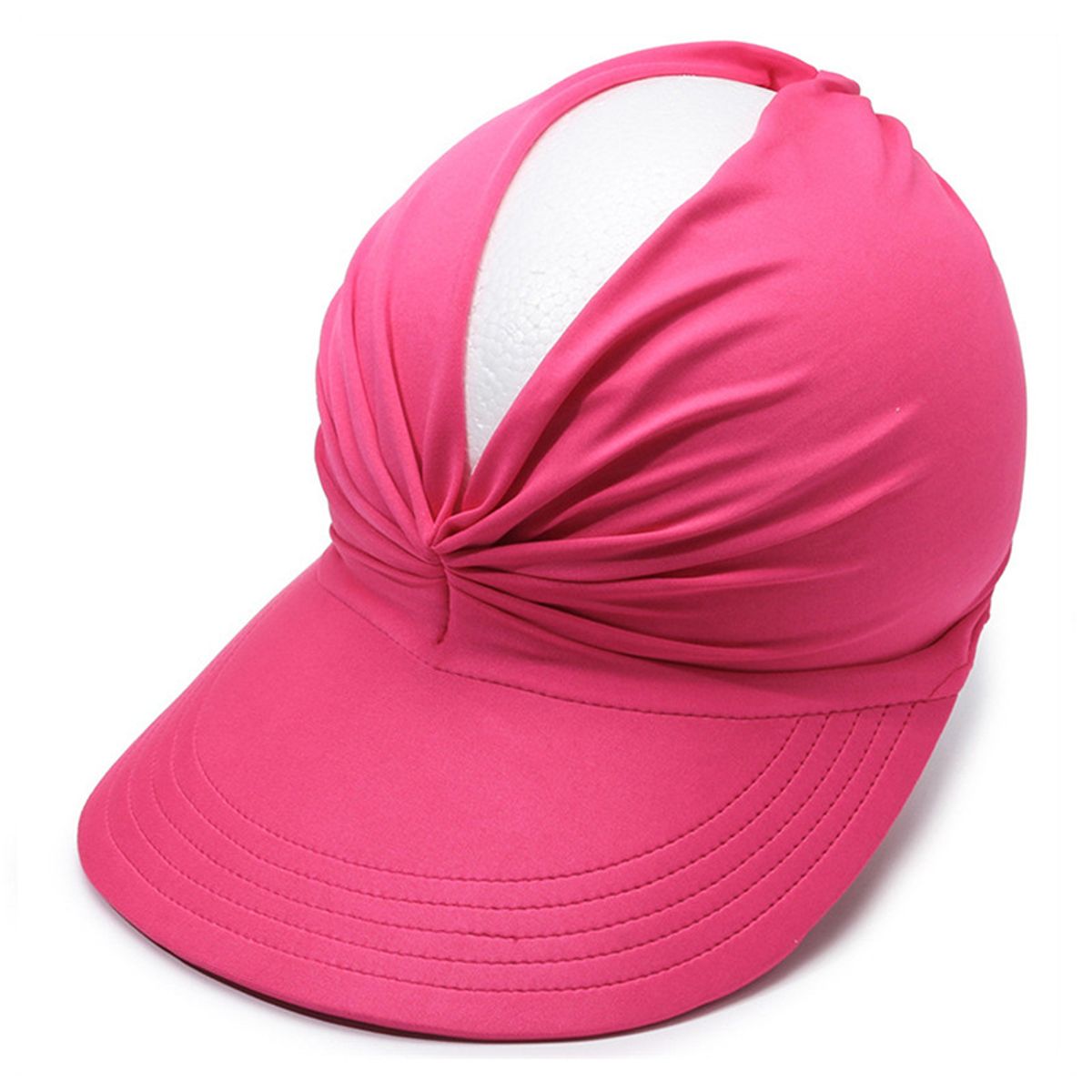 Women's Ponytail Sun Visor Hat - Rose Pink
