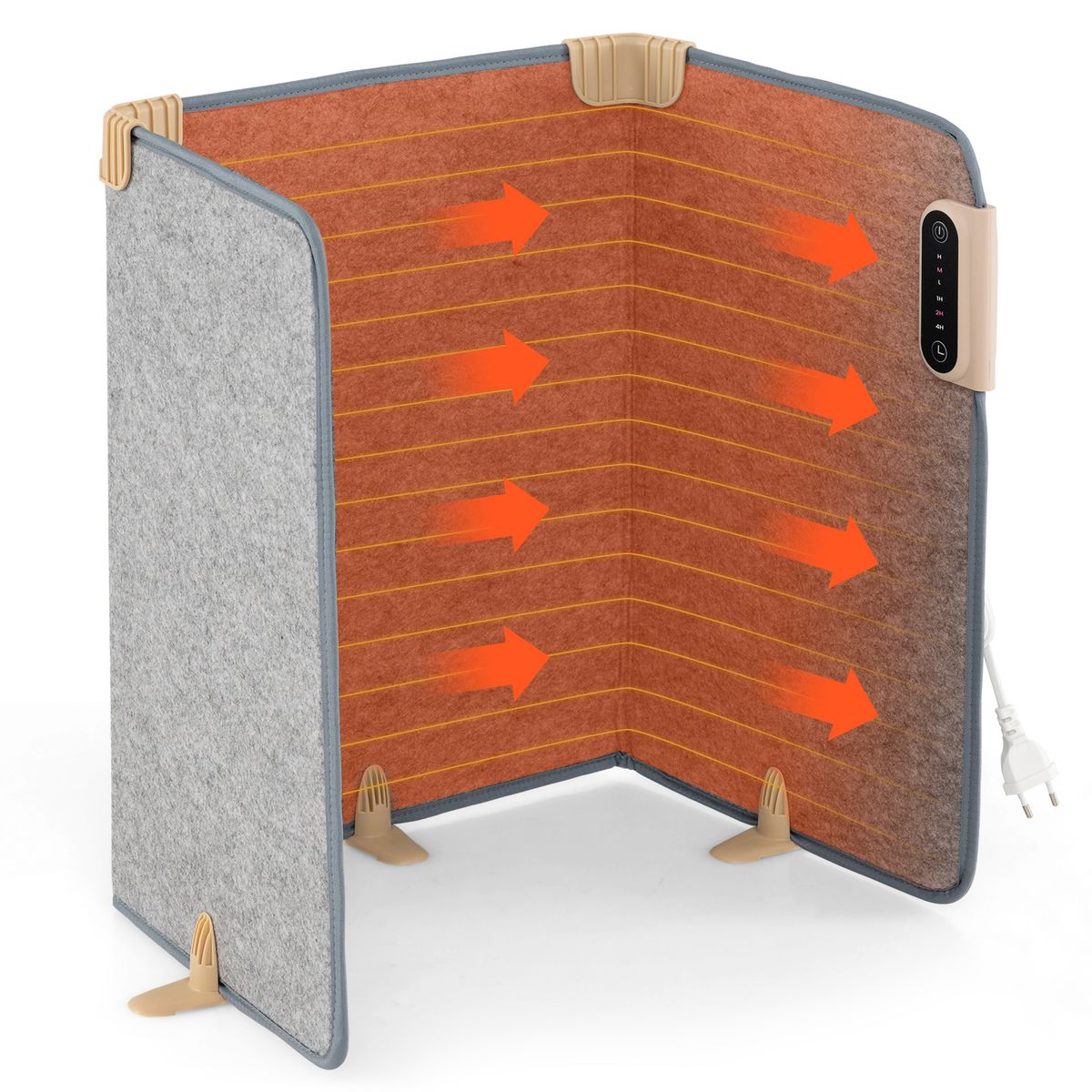 3-Fold Under Desk Space Heater - Gray