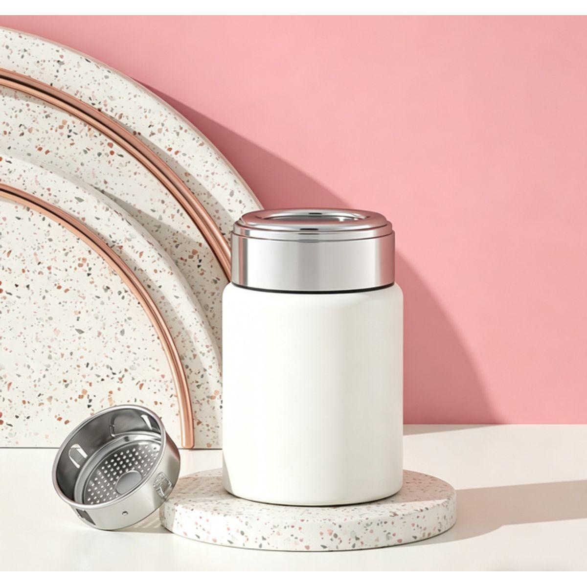 Stainless Steel Mini Insulated Bottle - White-230ml