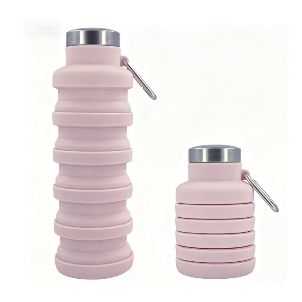 500ml  Collapsible Silicone Water Bottle - Pink