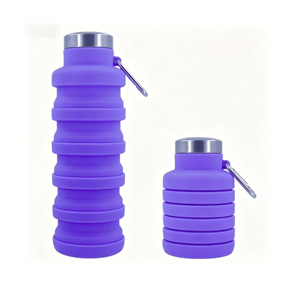 500ml  Collapsible Silicone Water Bottle - Purple