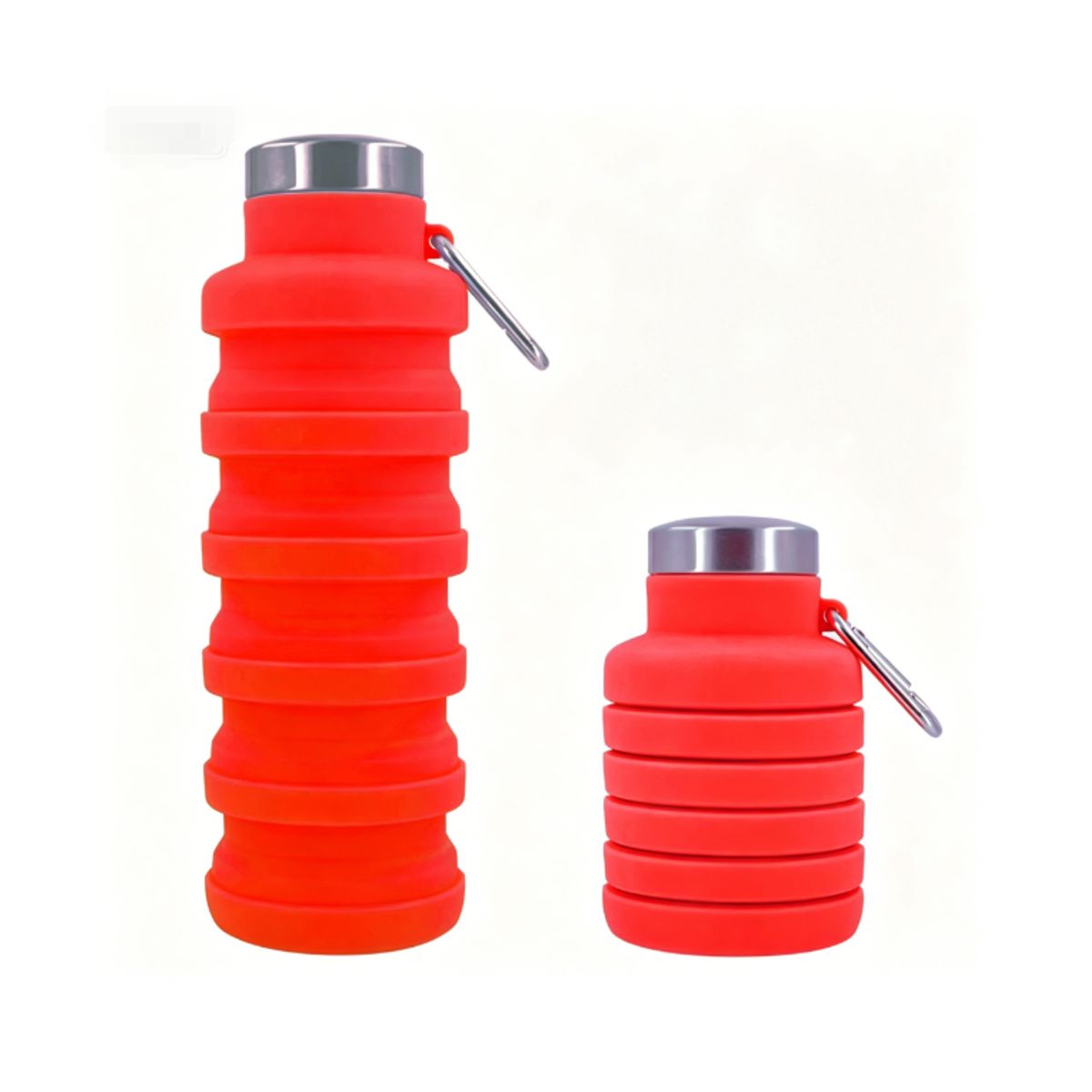500ml  Collapsible Silicone Water Bottle - Red