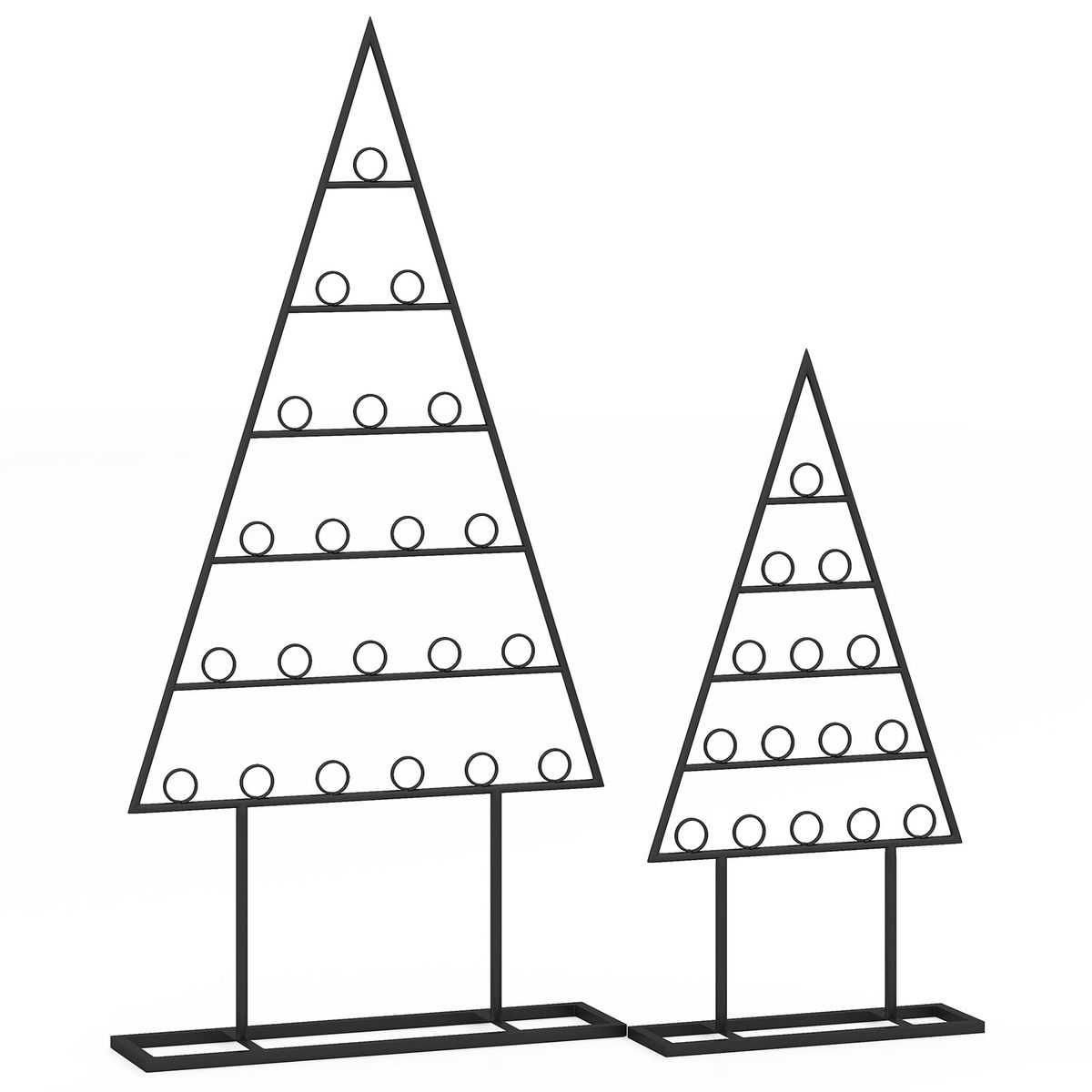 Christmas Tree Card Holders with Clips (Set of 2) - Black