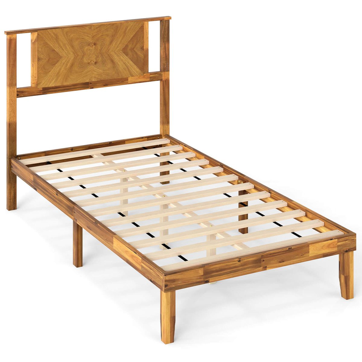 Bed Frame with Headboard with 8.5" Under-Bed Storage - Twin Size