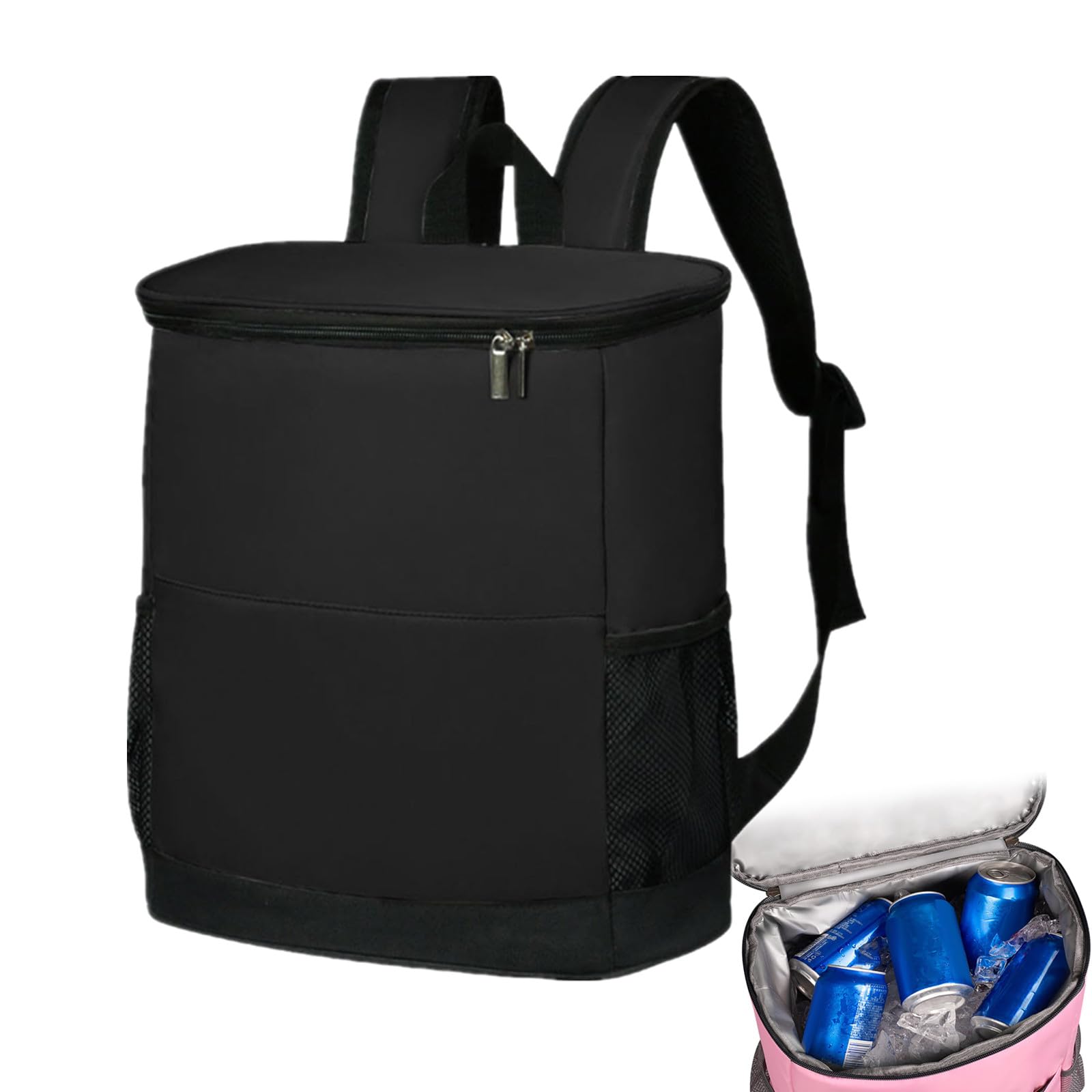 Lightweight Insulated Cooler Backpack - Black