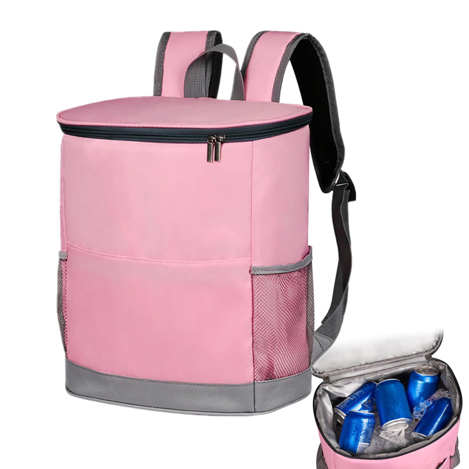 Lightweight Insulated Cooler Backpack - Pink