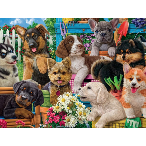 Dog-themed 750-Piece Jigsaw Puzzle - Funny Puppies