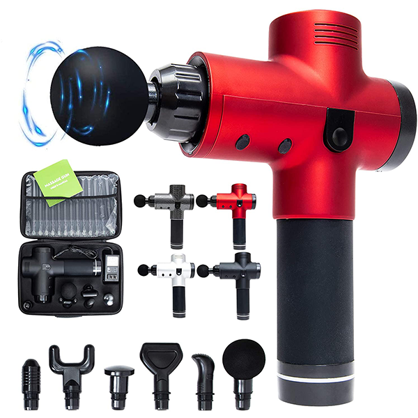 Handheld 20-Speed Deep Tissue Percussion Massager Gun - Red