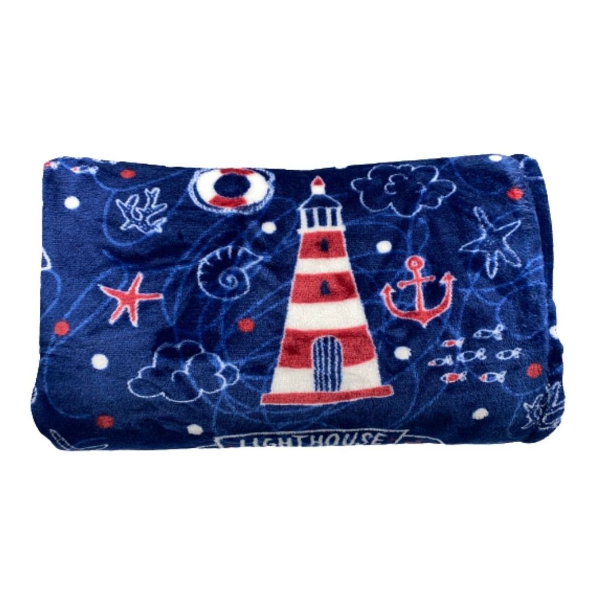Noble House Summer Prints Microplush Throw Blankets - Lighthouse