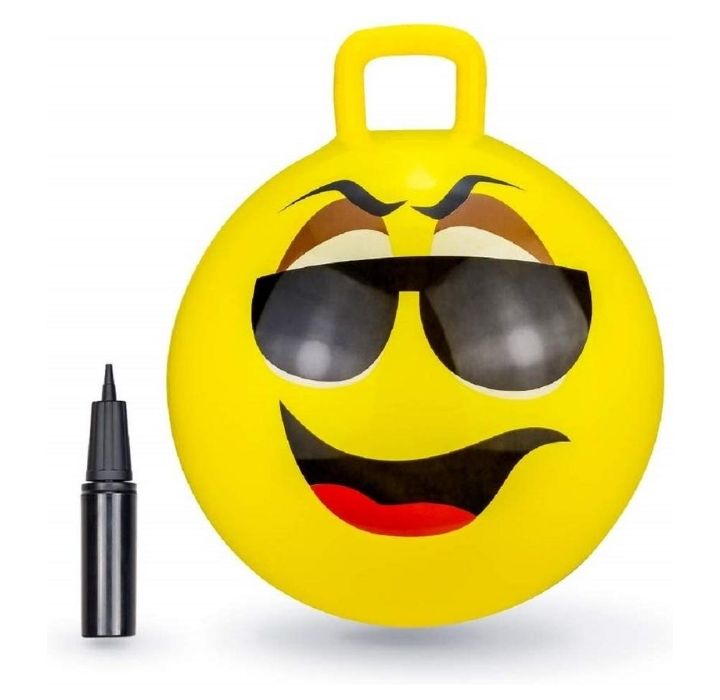 BounceZiez Inflatable Bouncing Hopper - Hopper Ball - 18" - Yellow Glasses