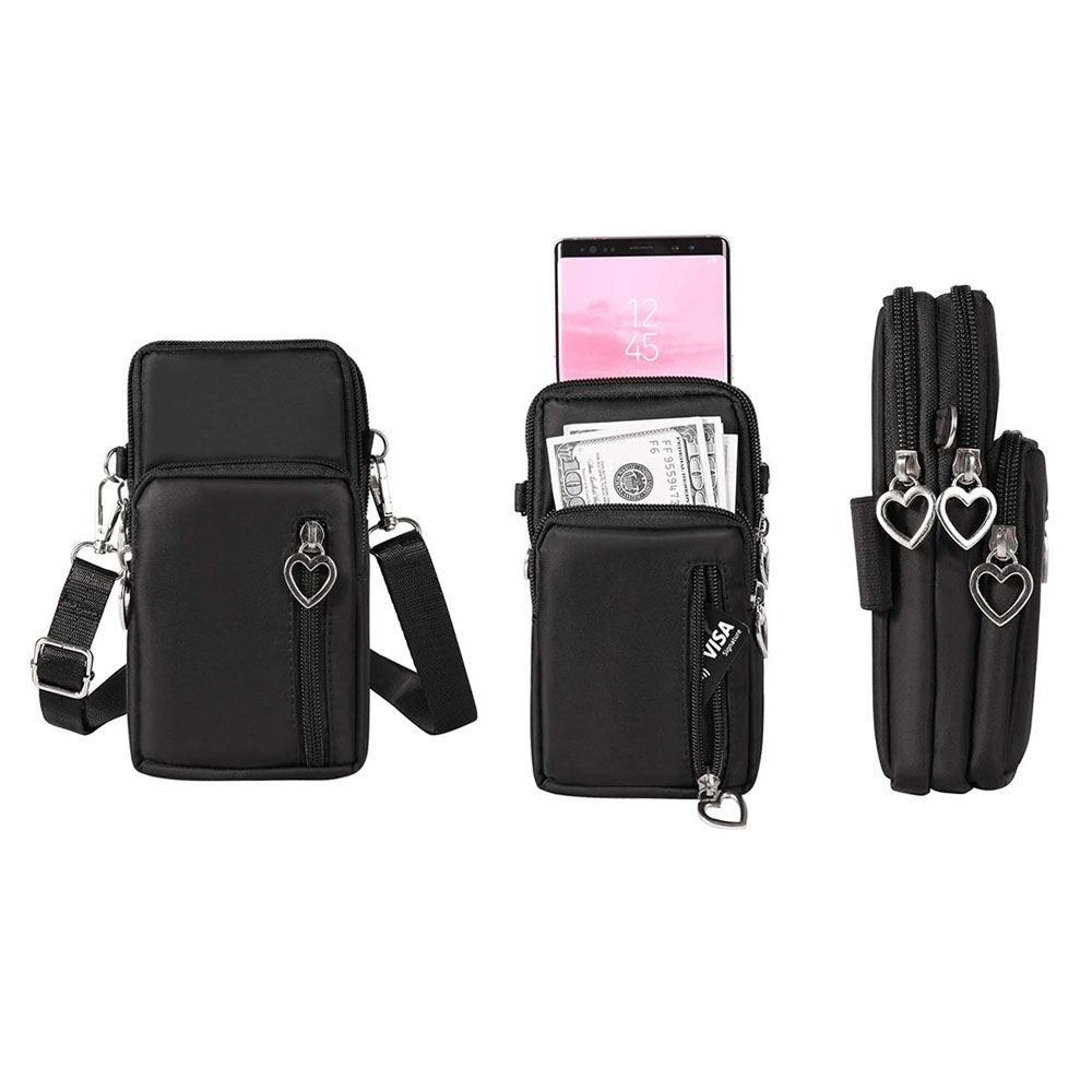 Women's Mini Cross-Body Shoulder Strap Purse - Black