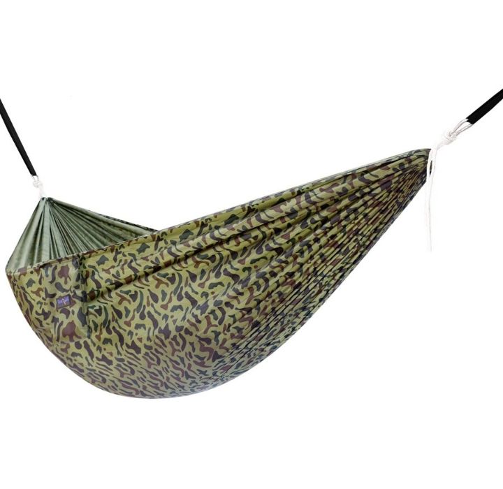 Single Lightweight Camping Hammock with Carrying Bag Camo