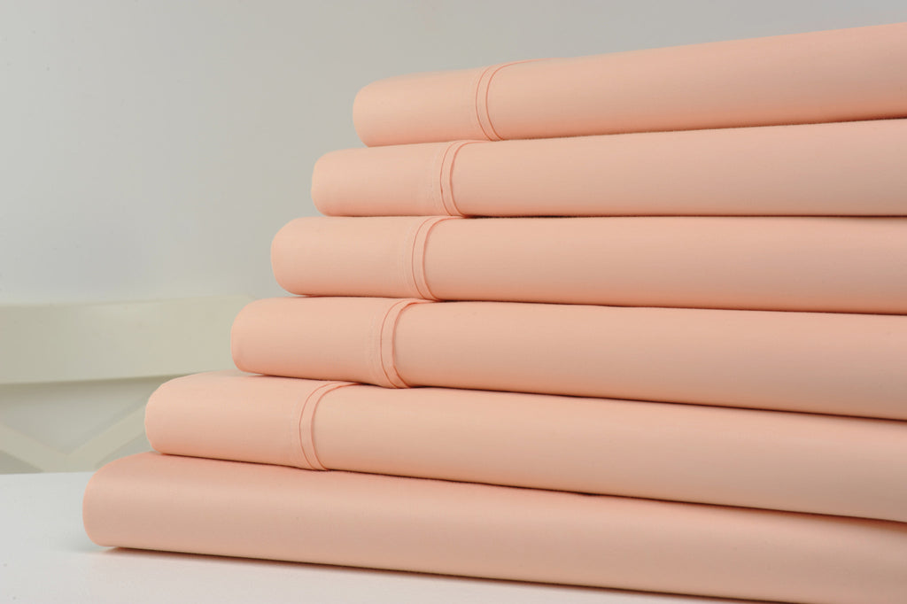 Kathy Ireland® 1,200TC 6-Piece Cotton Sheet Set - Queen - Salmon