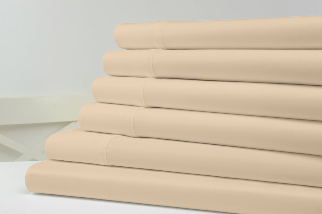 Kathy Ireland® 1,200TC 6-Piece Cotton Sheet Set - Queen - Linen