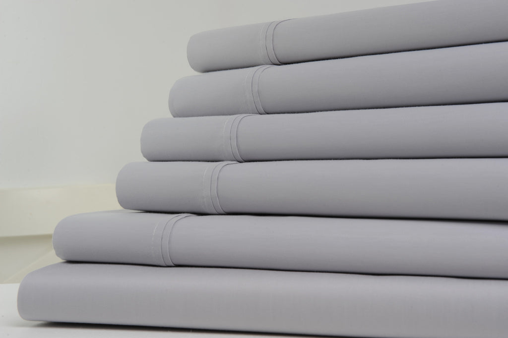 Kathy Ireland® 1,200TC 6-Piece Cotton Sheet Set - California King - Grey