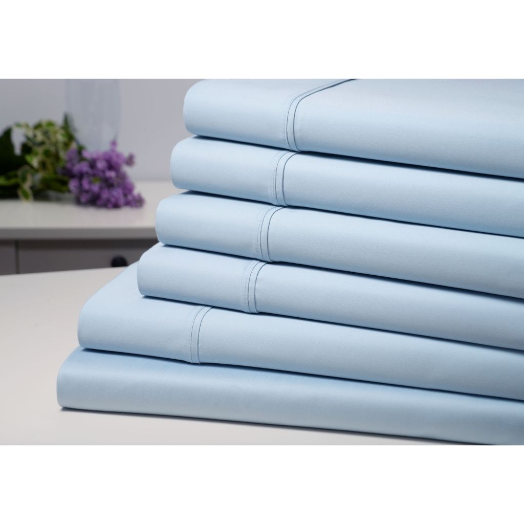 Kathy Ireland™ 1,500TC Bamboo Cotton 6-Piece Sheet Set - King - Sky Blue