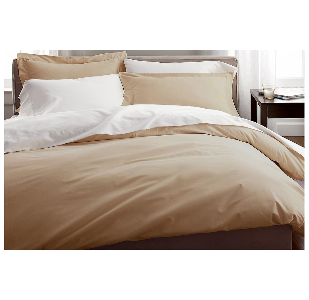 Luxury Solid 1,000-Thread Count 3-Piece Duvet Cover Set - F/Q - Taupe