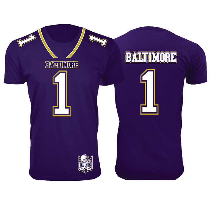 Football Team Jersey-Printed T-Shirt - Baltimore - Purple / L