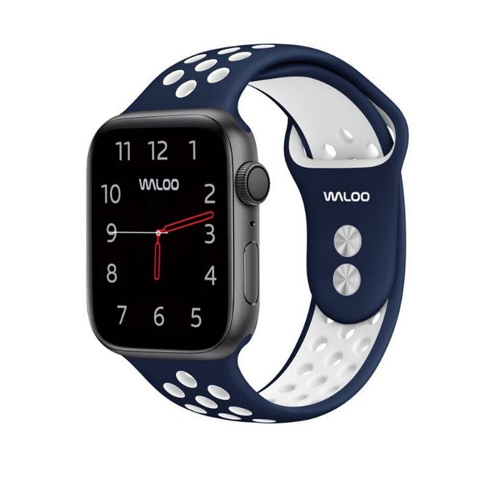 Waloo Breathable Sport Band for Apple Watch Series 1-5 - 38/40mm - Navy/White