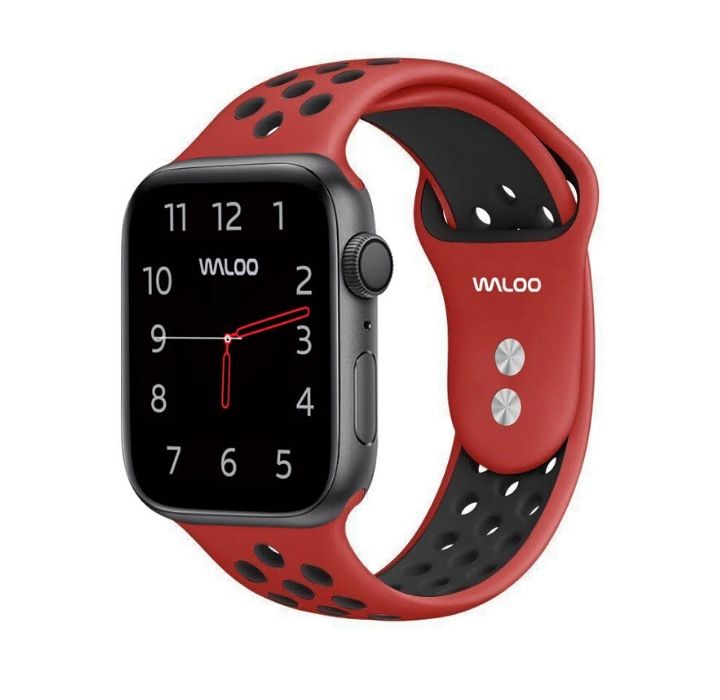 Waloo Breathable Sport Band for Apple Watch Series 1-5 - 38/40mm - Red/Black