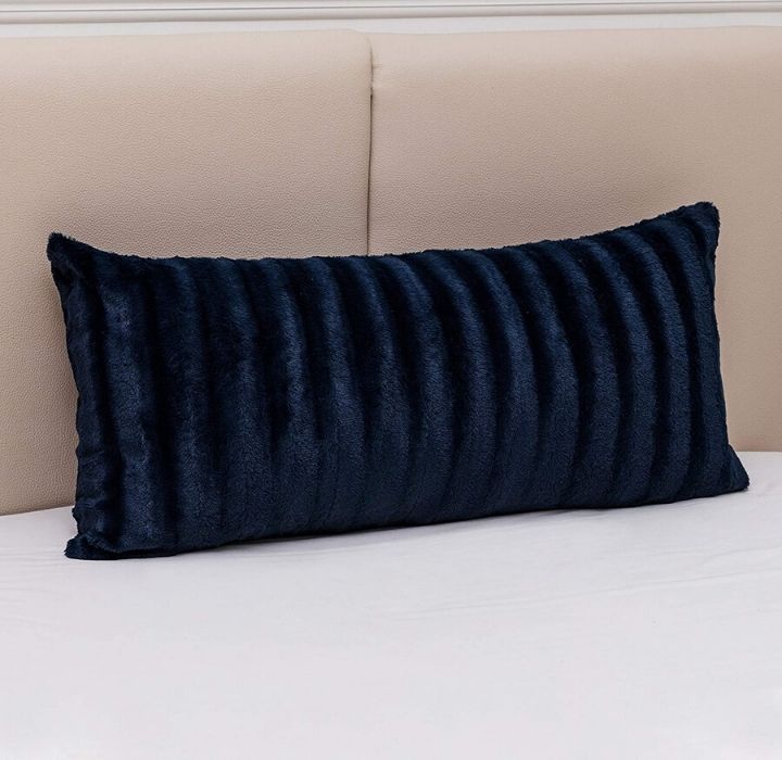 Faux Fur 18" x 40" Decorative Throw Pillow - Blue