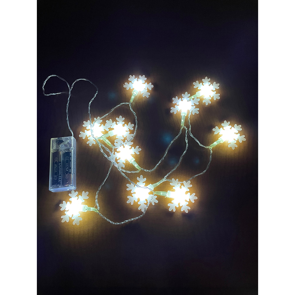 Battery-Operated Winter Snowflake or Christmas Tree String Lights - SnowflakeLights