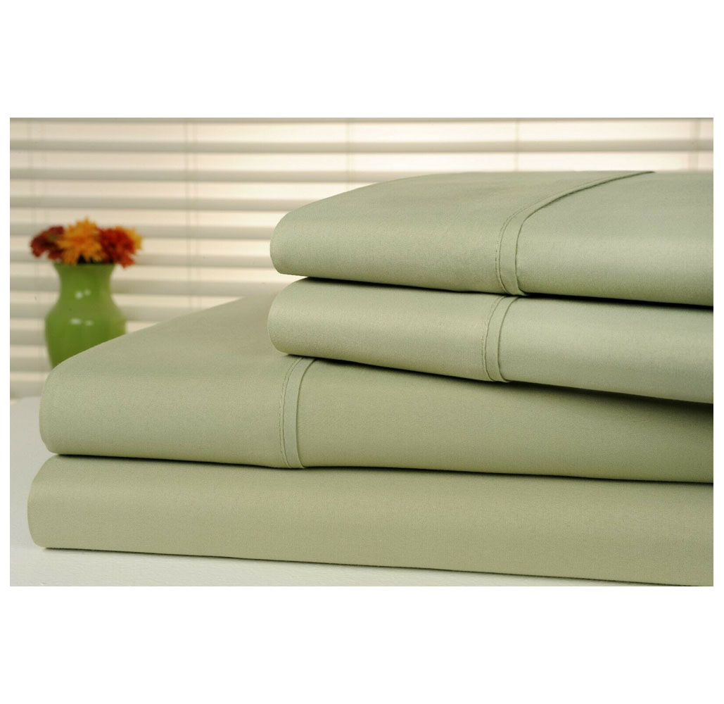1800TC Bamboo Blend 4-Piece Sheet Set with Deep Pockets - Full - Sage