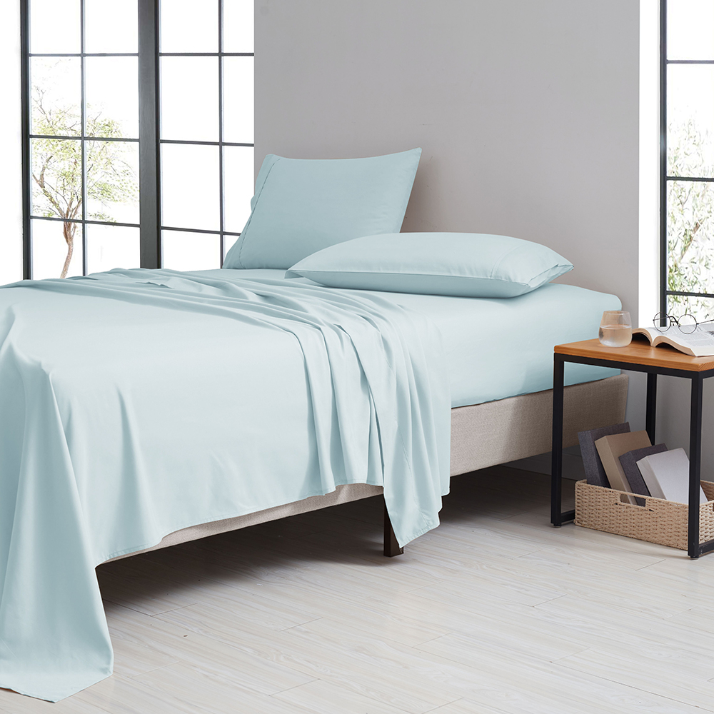 1800TC Bamboo Blend 4-Piece Sheet Set with Deep Pockets - Queen - Aqua