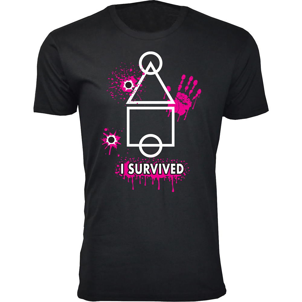 Men's Squid Games T-Shirts - I Survived - Black / 3XL