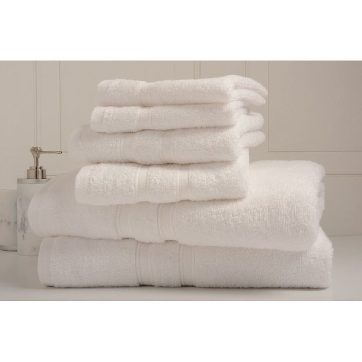 Zero Twist Egyptian Cotton 6-Piece Towel Set - 6 pc Towel - White