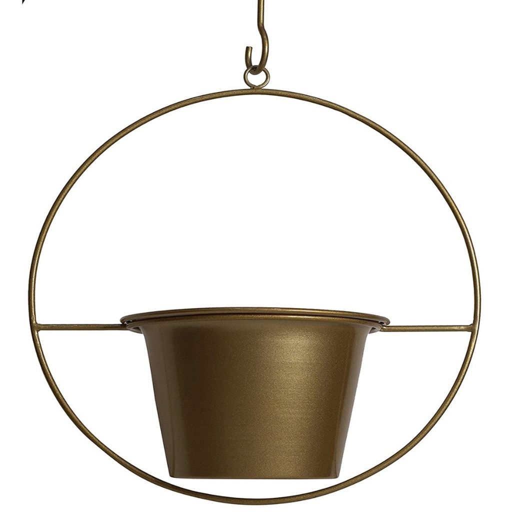 6-Inch Metal Hanging Pot Wall Planters - Gold-image-SKU2235827
