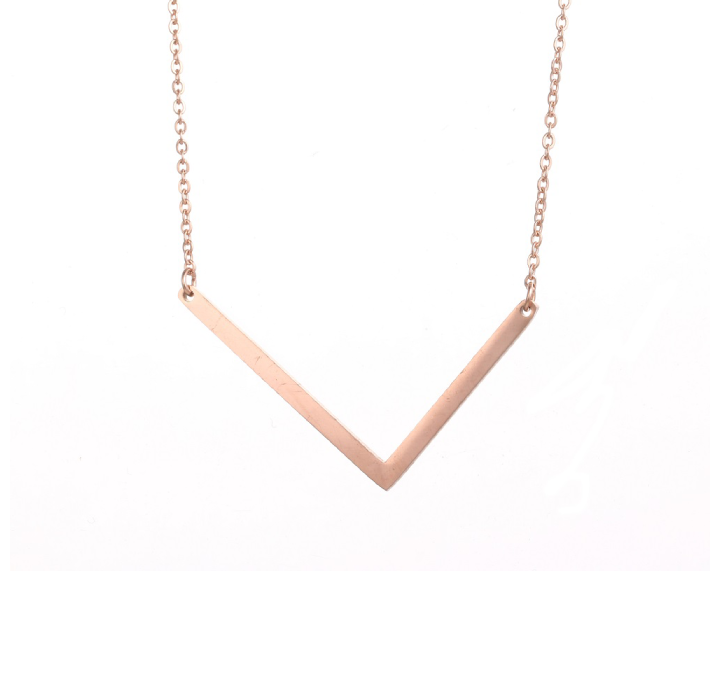 18K GoldPlated Sideway Initial Necklace  Rose Gold  L