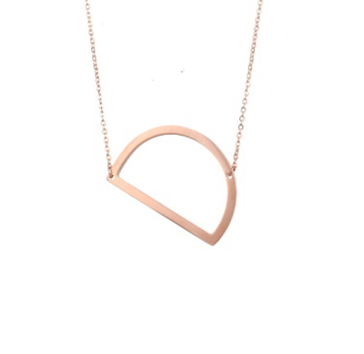 18K GoldPlated Sideway Initial Necklace  Rose Gold  D