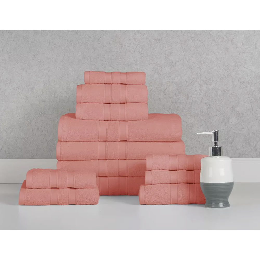 Bibb Home&reg; 12-Piece Egyptian Cotton Towel Set - Solid Coral