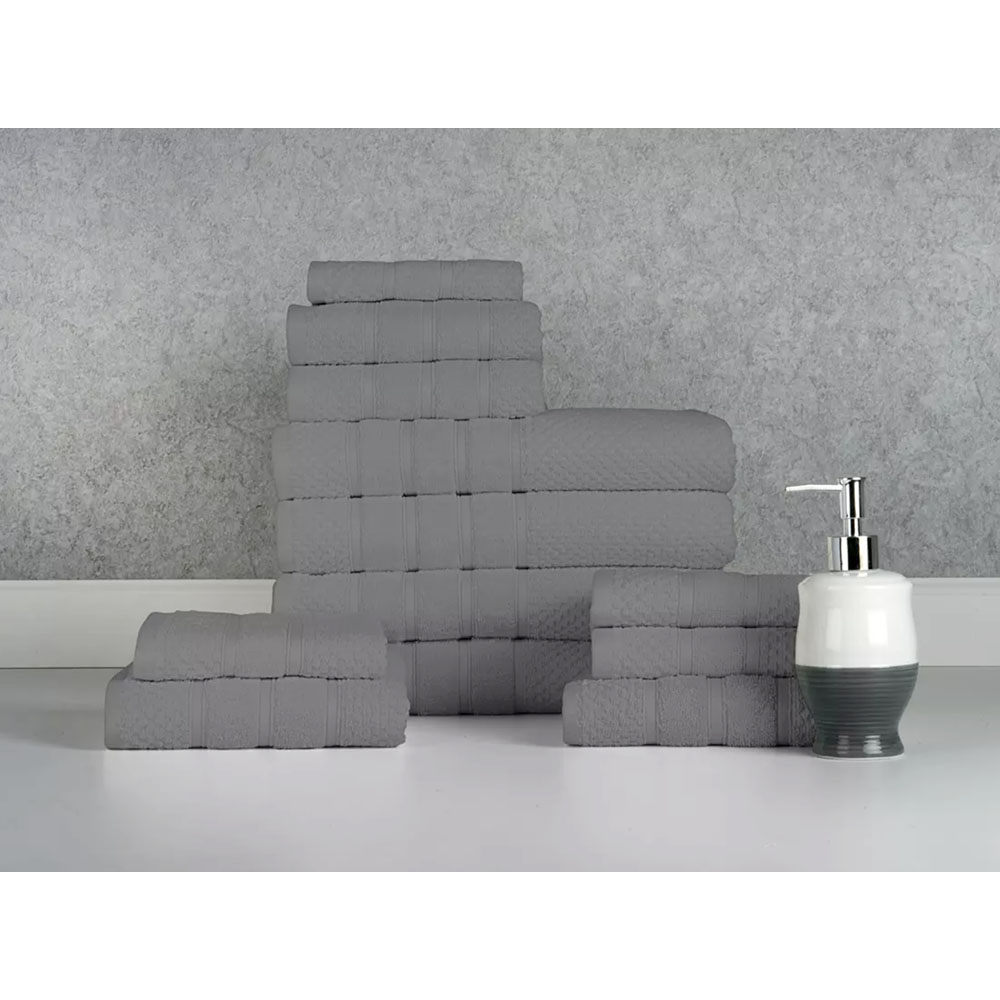 Bibb Home&reg; 12-Piece Egyptian Cotton Towel Set - Popcorn Gray