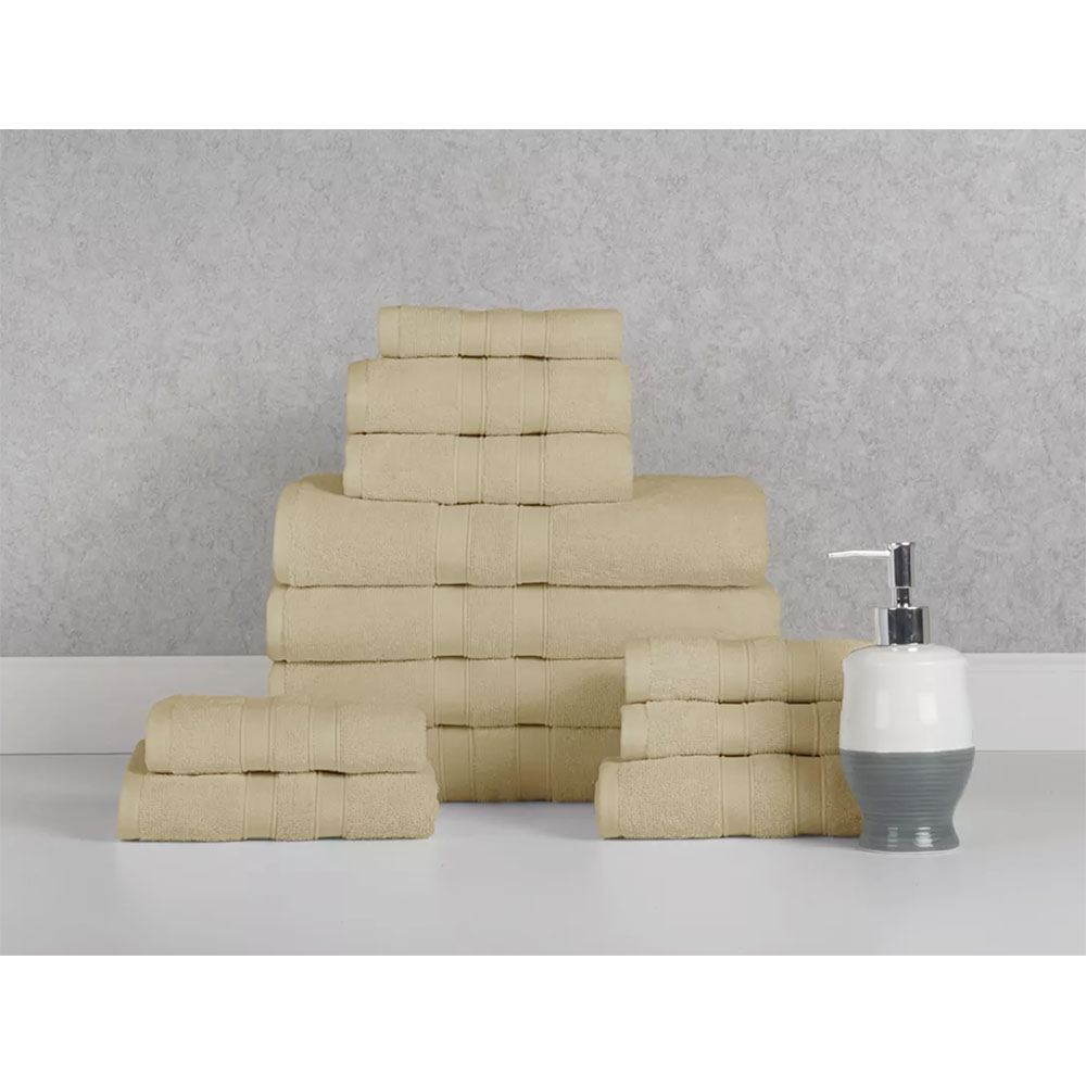 Bibb Home&reg; 12-Piece Egyptian Cotton Towel Set - Solid Linen