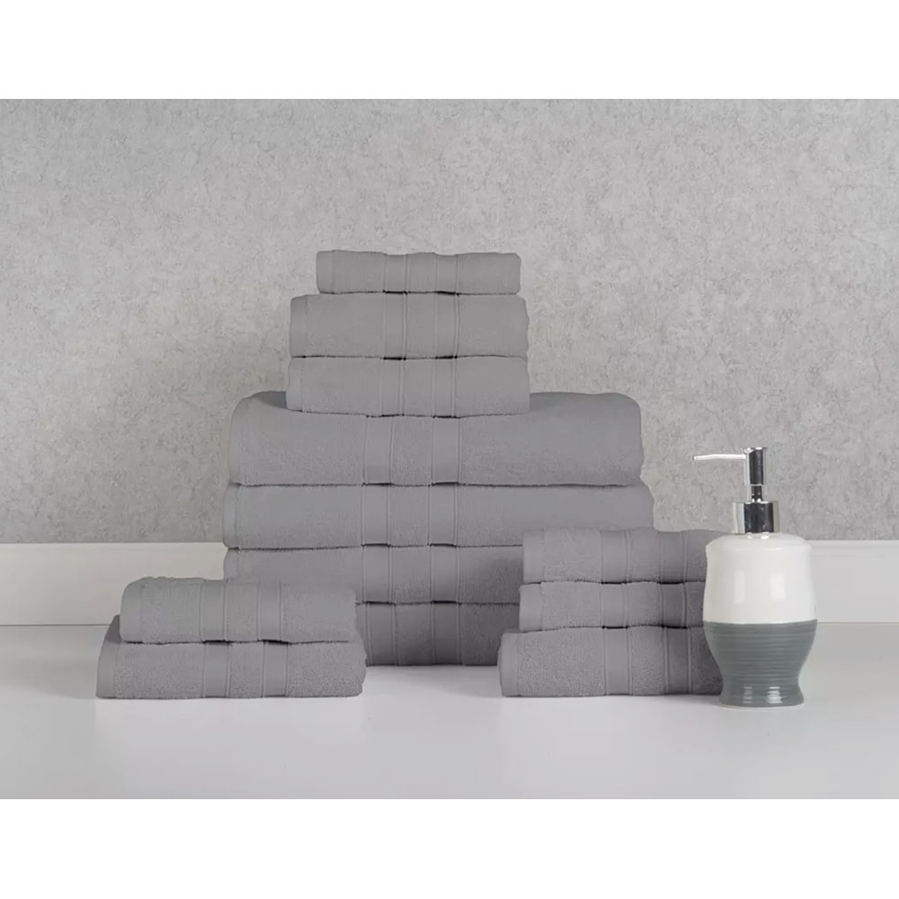 Bibb Home&reg; 12-Piece Egyptian Cotton Towel Set - Solid Gray