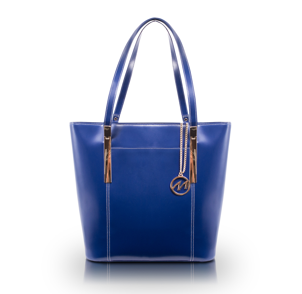 McKlein Deva Leather Tablet Tote Bag - Navy