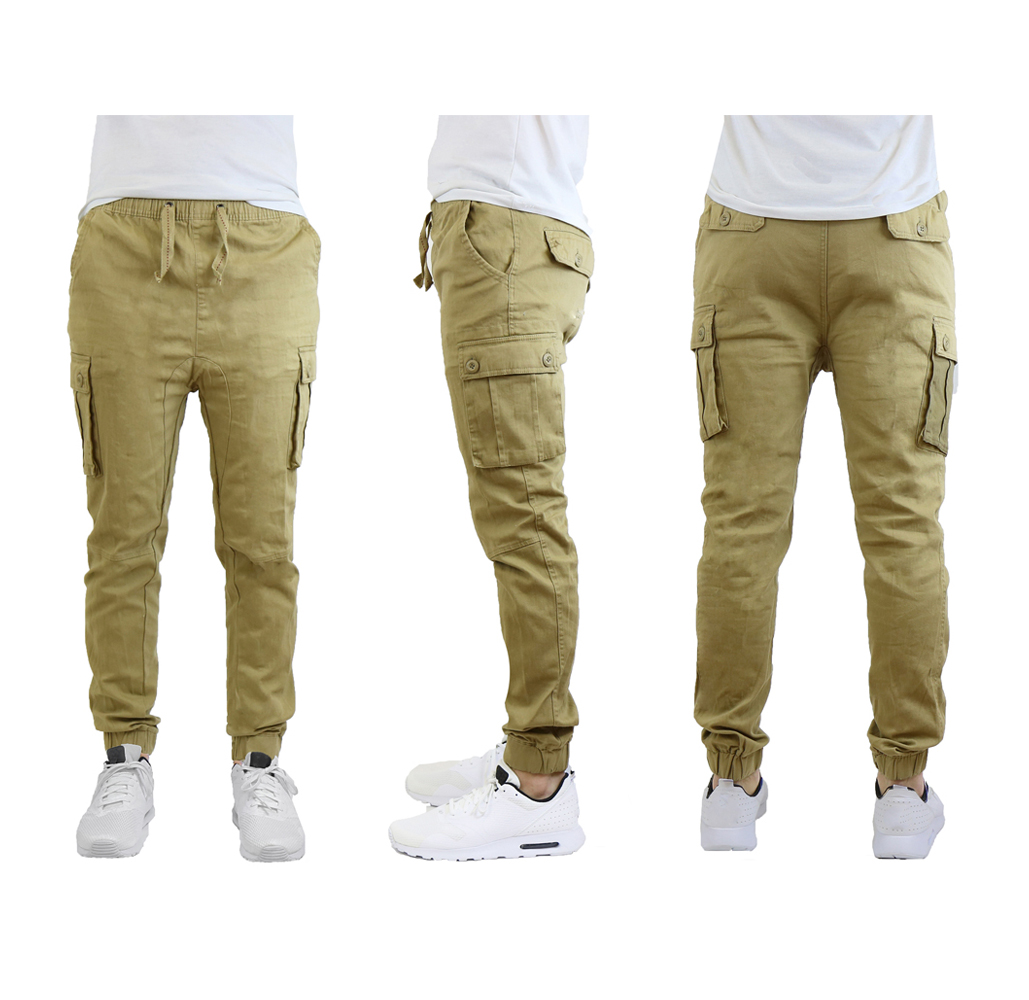 Men's Stretch Fit Cotton Cargo Joggers - Timber - Small