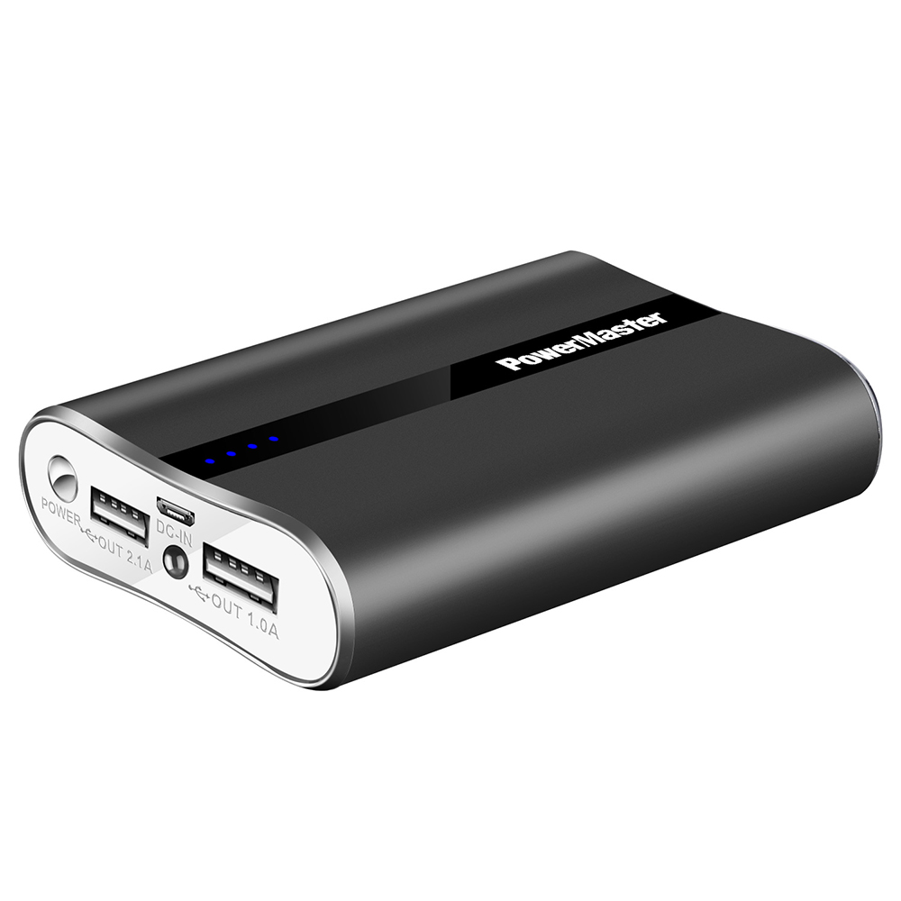 PowerMaster™ 12,000mAh Portable 3.1A Power Bank with Dual USB Ports - Black