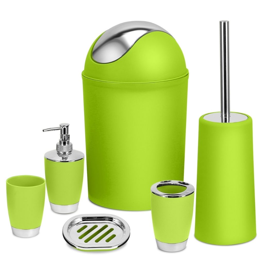 6-Piece Bathroom Accessories Set - Green