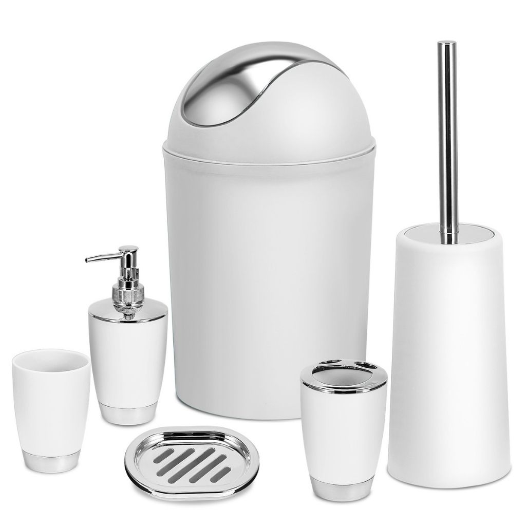 6-Piece Bathroom Accessories Set - White