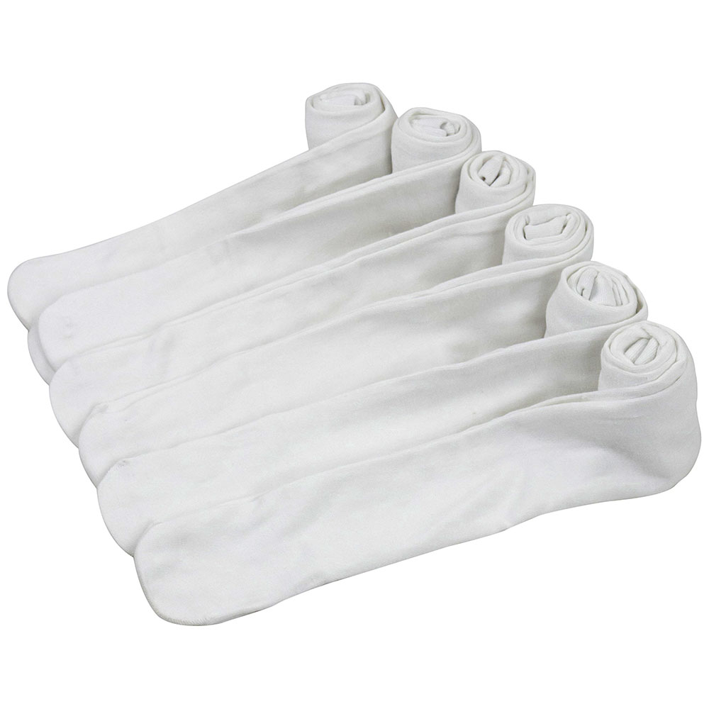 Girls' Solid Colored Winter Tights (6-Pack) - White - Medium