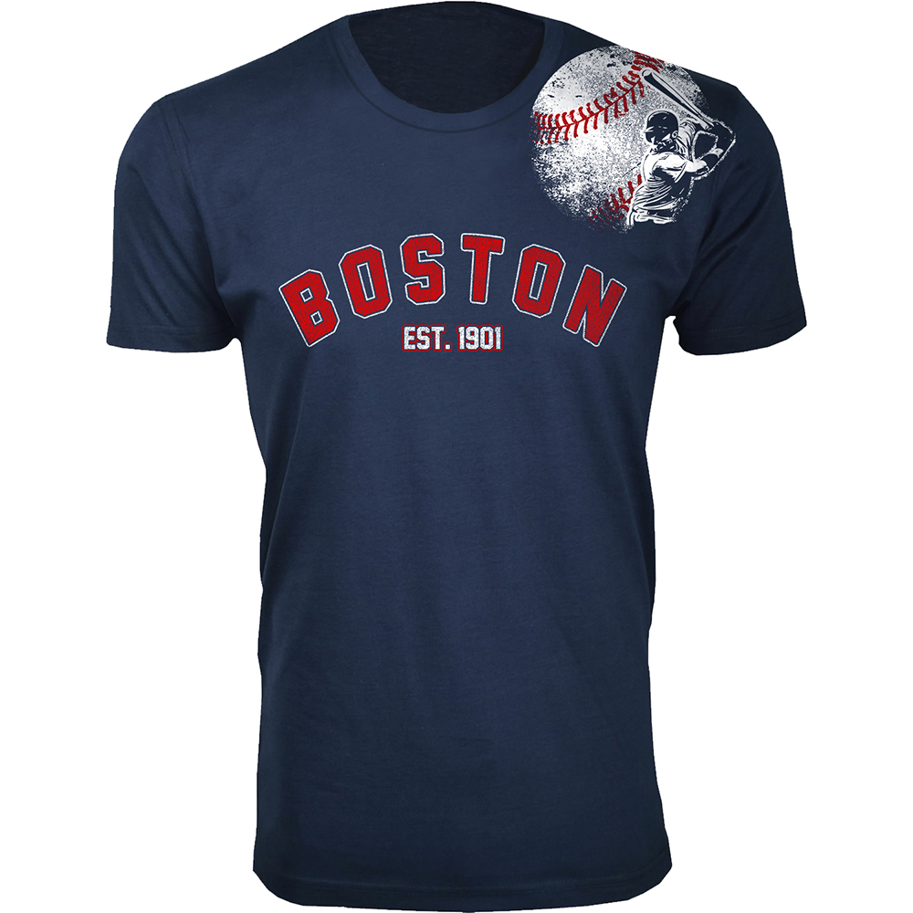 Men's Batter-up Baseball T-Shirt - Boston - Navy / 3XL