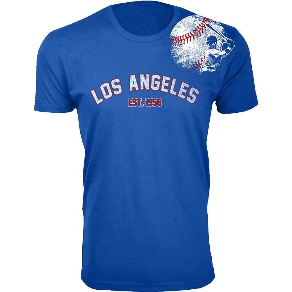 Men's Batter-up Baseball T-Shirt - Los Angeles - Royal / L