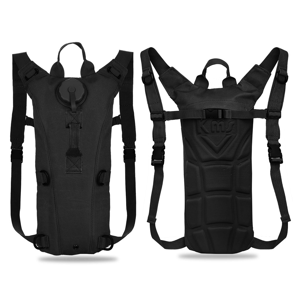 3-Liter Hydration Pack with Silicone Bite Valve and Adjustable Straps - Black